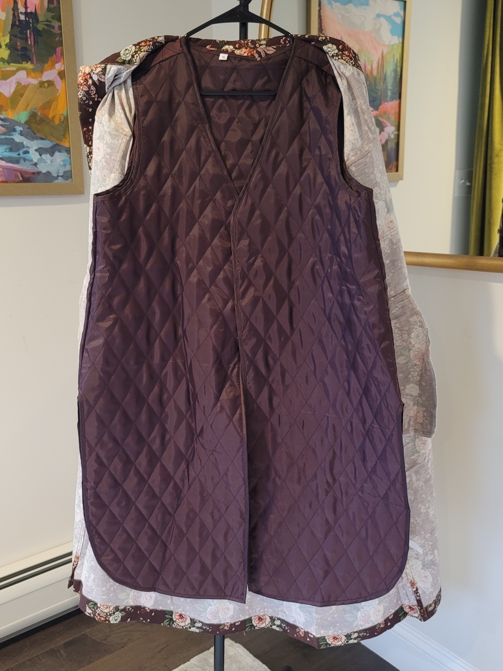 ARATTA Vintage Style Burgundy Floral Coat Boho Women's Size XL - Picture 7 of 10